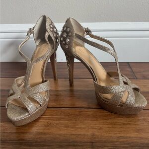 Gianni Bini Gold Glitter Heels